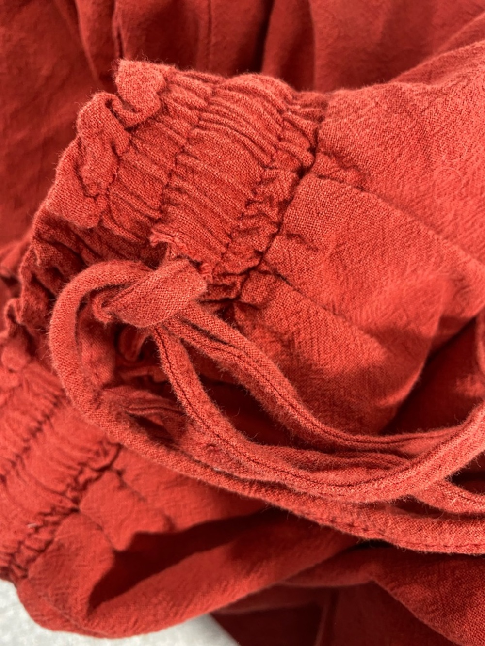 Women’s dark Red Tiered Drawstring Skirt. - Picture 15 of 15